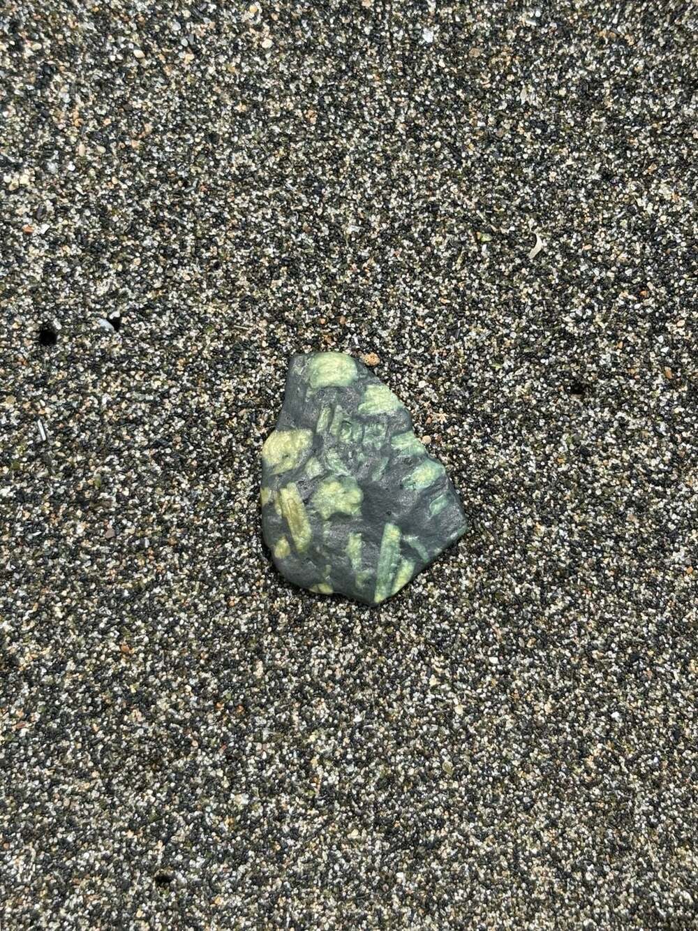 Natural Porphyritic Basalt Specimen with Green Phenocrysts